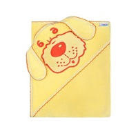 Baby terry towel dog 100x100 yellow