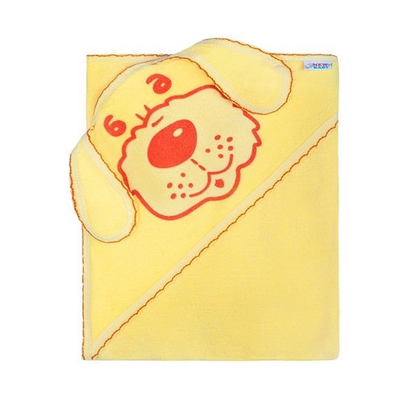 Baby terry towel dog 100x100 yellow
