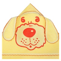 Baby terry towel dog 100x100 yellow