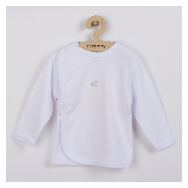 New Baby white embroidered baby shirt with embroidered picture, size 68 (4-6m)