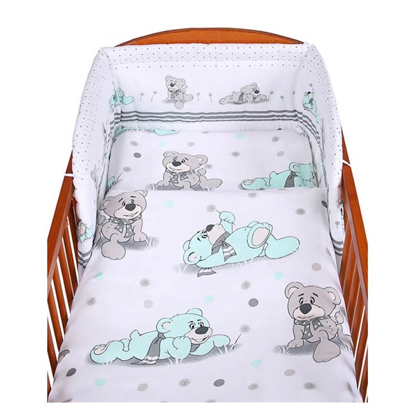 3-piece bedding New Baby 90/120 cm grey teddy bear