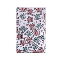 Akuku terry waterproof mat 70x50 - white with pink owls