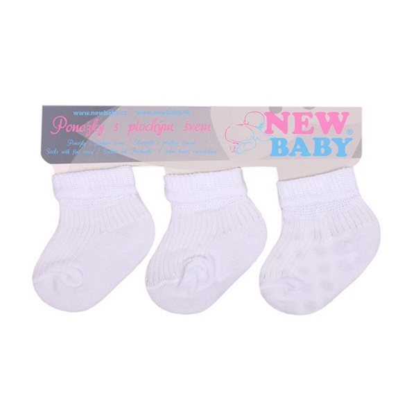 Baby striped socks New Baby white - 3pcs, size 74 (6-9m)