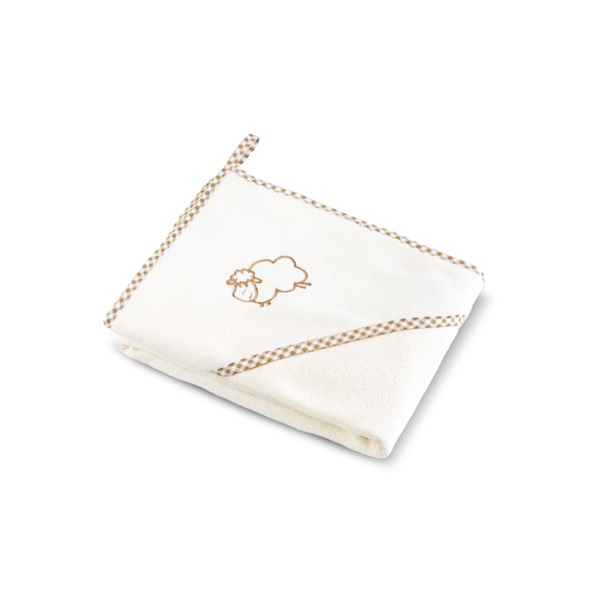 Baby towel Sensillo Sheep 80x80 cm beige