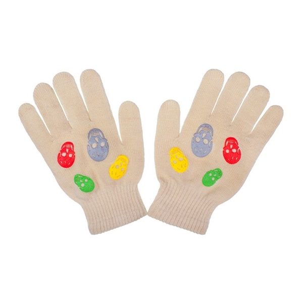 Baby winter gloves New Baby Girl beige, size 122 (6-7 years)