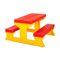 Children's garden furniture - Table and benches red and yellow
