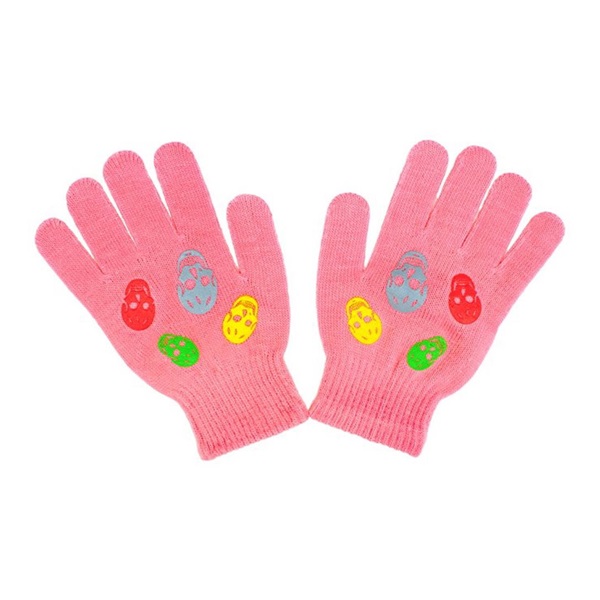 Baby winter gloves New Baby Girl raspberry, size 122 (6-7 years)