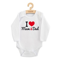 Printed body New Baby I Love Mum and Dad, size 56 (0-3m)