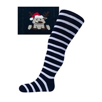 Christmas cotton tights New Baby dark blue with reindeer, size 92 (18-24m)