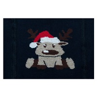 Christmas cotton tights New Baby dark blue with reindeer, size 92 (18-24m)