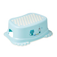 Children's non-slip bathroom step stool Dog and Cat blue