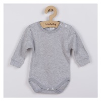 Kojenecké body s dlouhým rukávem New Baby šedé