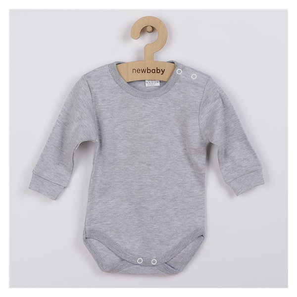 Kojenecké body s dlouhým rukávem New Baby šedé