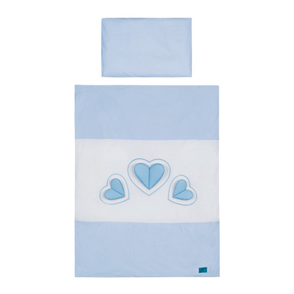 6-part bed linen Belisima Three hearts 100/135 white-blue