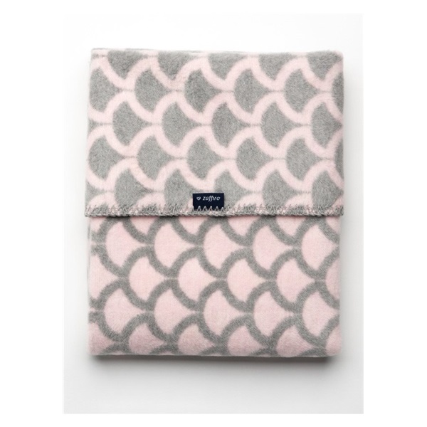 Baby cotton blanket with pattern Womar 75x100 pink-grey