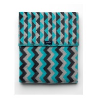 Children's cotton blanket with Zig-Zag pattern Womar 75x100 graphite-grey-turquoise