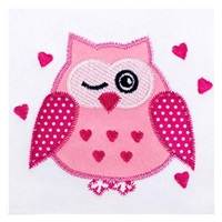 Baby towel 80x80 Akuku pink with owl