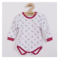 Baby long sleeved body New Baby Butterfly raspberry, size 74 (6-9m)