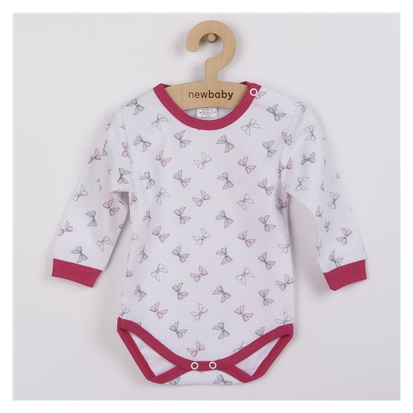 Baby long sleeved body New Baby Butterfly raspberry, size 74 (6-9m)