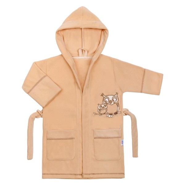 Baby Bathrobe New Baby Owls brown, size 98 (2-3y)