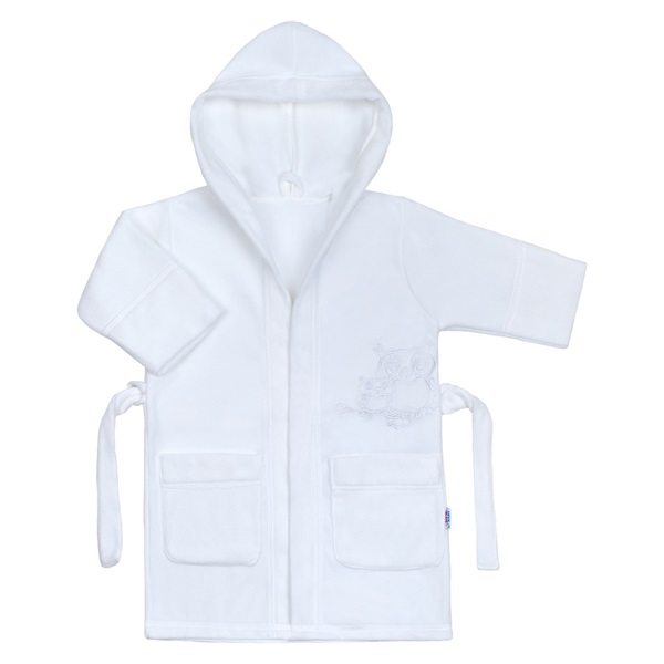 Baby Bathrobe New Baby Owls white, size 98 (2-3y)