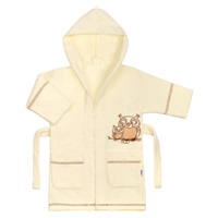 Baby Bathrobe New Baby Owls beige, size 98 (2-3y)