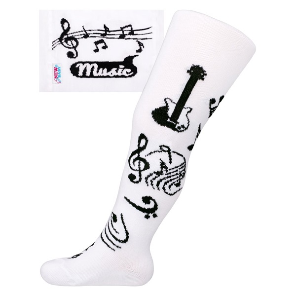 Cotton Tights New Baby Music White, size 62 (3-6m)