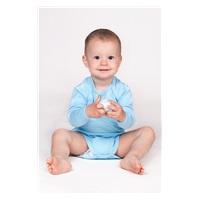 Baby body with long sleeves New Baby Pastel blue, size 62 (3-6m)