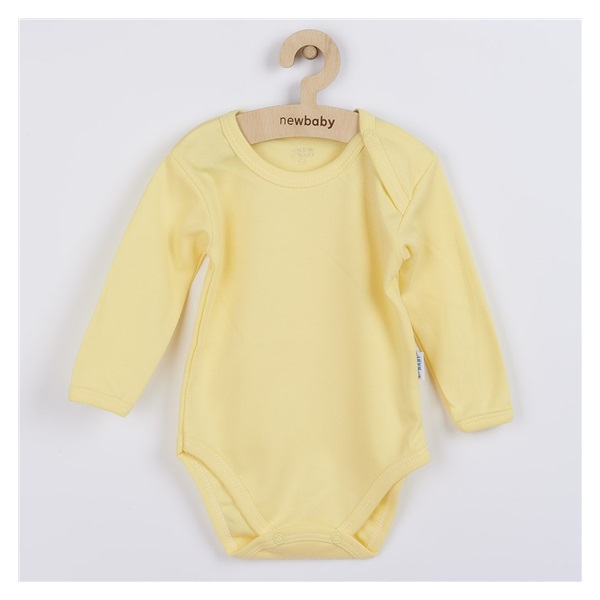 New Baby Pastel Yellow Long Sleeve Baby Bodysuit, size 68 (4-6m)