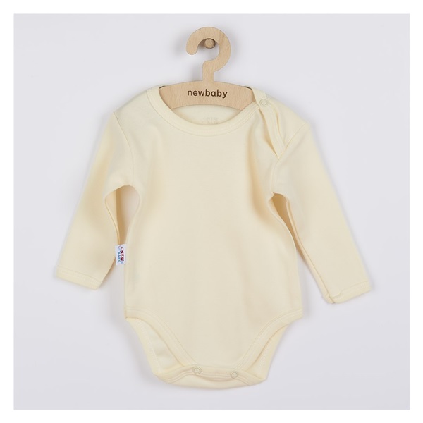 New Baby Pastel Beige Baby Bodysuit with Long Sleeves, size 80 (9-12m)