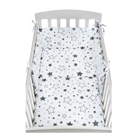 3-piece bedding New Baby 90/120 cm white stars grey
