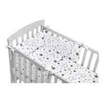 3-piece bedding New Baby 90/120 cm white stars grey