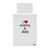 5-part bed linen Belisima I love 100/135 white