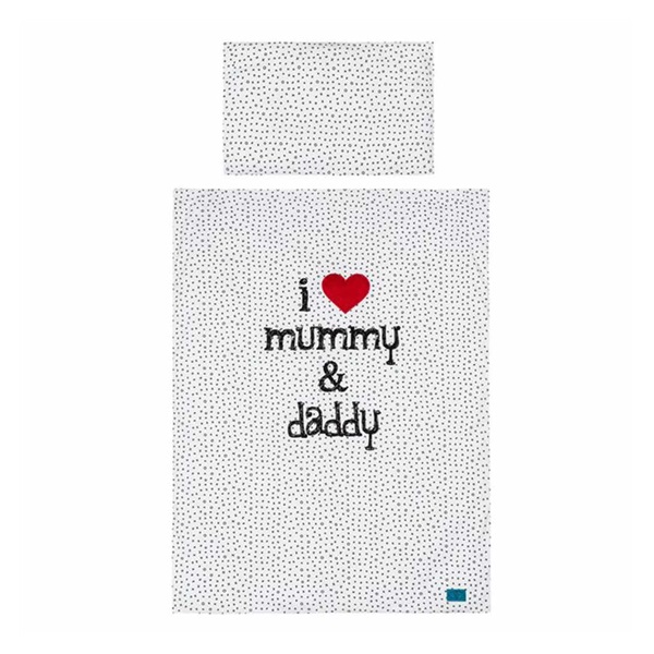 5-part bed linen Belisima I love 100/135 white