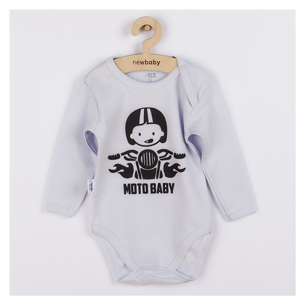 Printed body New Baby Moto baby grey, size 62 (3-6m)
