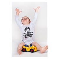 Printed body New Baby Moto baby grey, size 62 (3-6m)