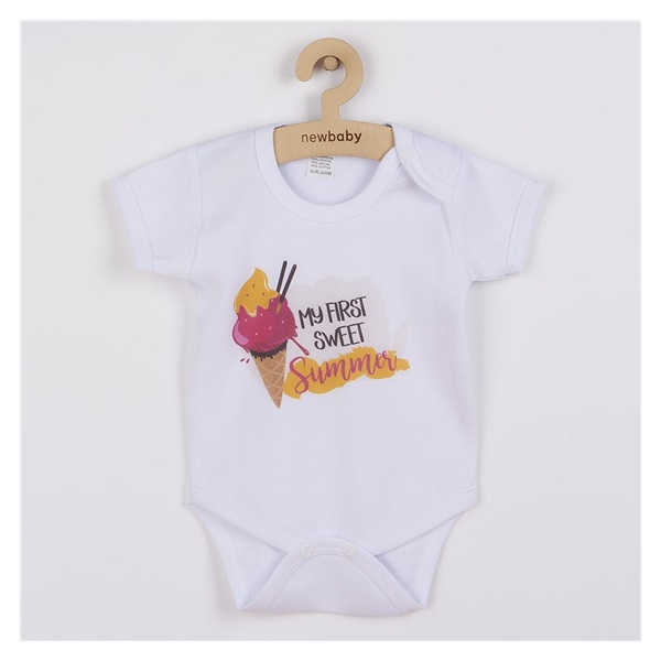 Printed body New Baby MY FIRST SWEET Summer pink, size 62 (3-6m)
