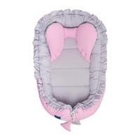 Luxury baby nest Belisima Rabbit grey-pink