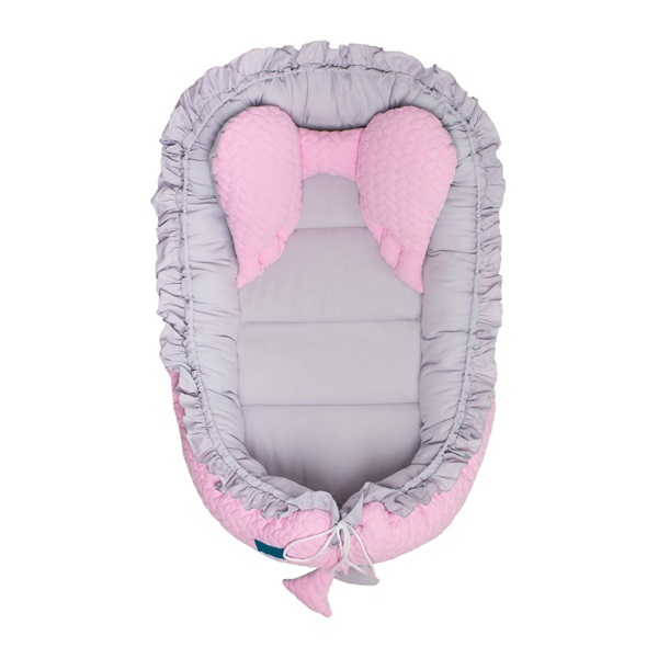 Luxury baby nest Belisima Rabbit grey-pink
