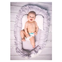 Luxury baby nest Belisima Rabbit grey-pink