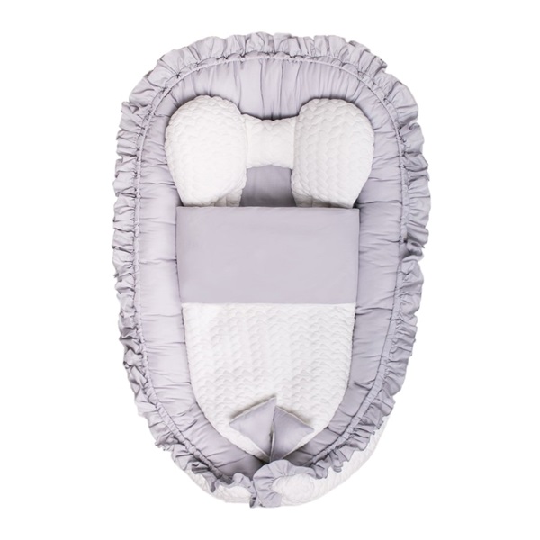 Luxury nest with a blanket for baby Belisima Rabbit grey