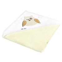Baby towel 100x100 Akuku beige with owl