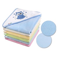 Baby towel 100x100 Akuku pink with owl