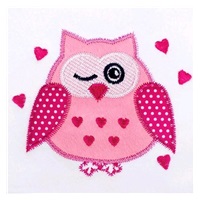 Baby towel 100x100 Akuku pink with owl