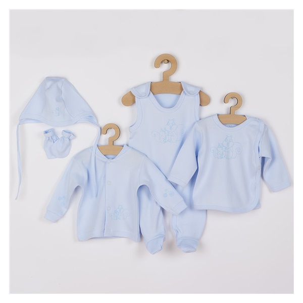 New Baby 5 Piece Set Squirrels in a Box Blue, size 62 (3-6m)