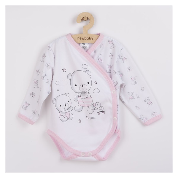 Baby body with side fastening New Baby Bears pink, size 68 (4-6m)