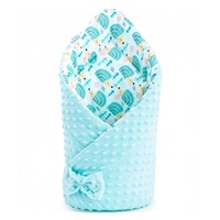 Reversible Minky wrap New Baby 75x75 cm hedgehog mint