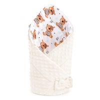Reversible Minky wrap New Baby 75x75 cm teddy beige