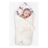 Reversible Minky wrap New Baby 75x75 cm teddy beige
