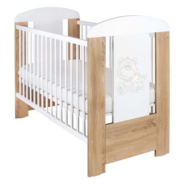 New Baby Bear crib with star standard oak
